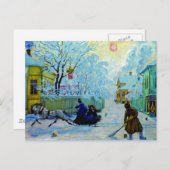 Kustodiev - Frosty Morning Postkarte (Vorne/Hinten)