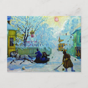 Kustodiev - Frosty Morning Postkarte