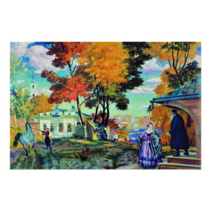 Kustodiev - Herbst 1924 Kunstmalerei, Poster