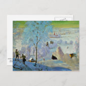 Kustodiev - Skiers Postkarte (Vorne/Hinten)