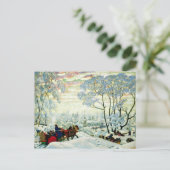 Kustodiev - Winter Postkarte (Stehend Vorderseite)