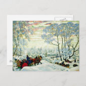 Kustodiev - Winter Postkarte (Vorne/Hinten)