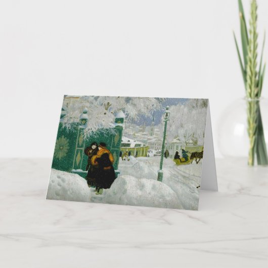 Kustodiev - Winter Scene, fine art painting Karte (Vorderseite)