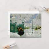 Kustodiev - Winterlandschaft, Kunstmalerei Karte (Vorderseite/Rückseite Beispiel)