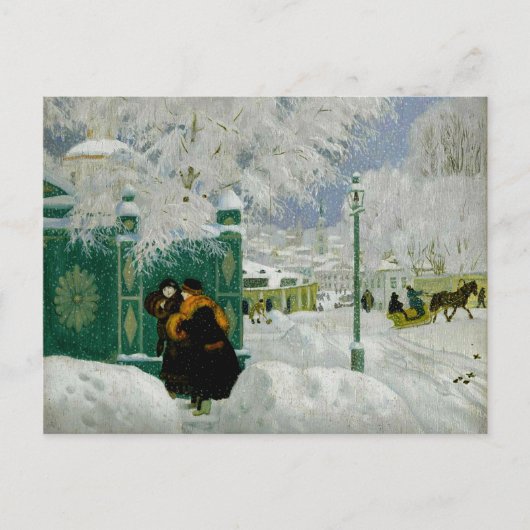 Kustodiev - Winterlandschaft Postkarte (Vorderseite)