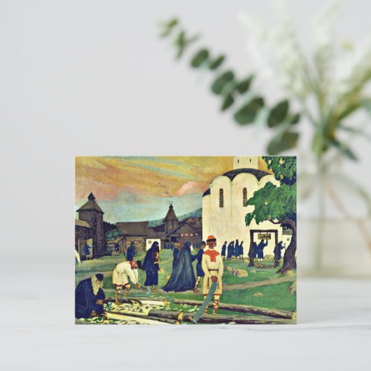 Kustodiow - Im Kloster Postkarte (Stehend Vorderseite)