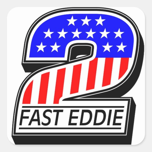 Kustom 2 Fast Eddie All American Decal Quadratischer Aufkleber (Vorderseite)