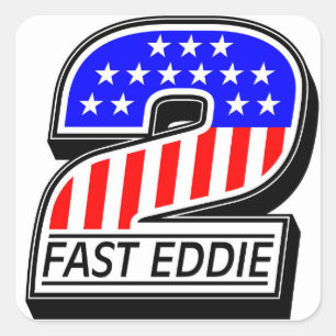 Kustom 2 schneller Eddie alles amerikanische Quadratischer Aufkleber