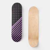 KUSTOM HEARS & STRIPES LILA PATTERN SKATEBOARD (Vorderseite)