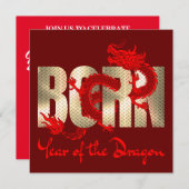 KUSTOM NEUJAHR GEBURTSTAG PARTY JAHR DES DRAGON EINLADUNG (Vorne/Hinten)
