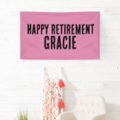 KUSTOM RTIREMENT PARTY PINK BANNER BANNER (Insitu)