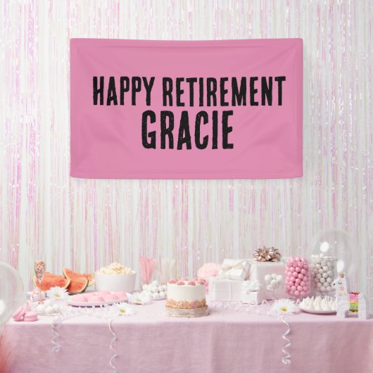 KUSTOM RTIREMENT PARTY PINK BANNER BANNER (Party)