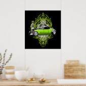 Kustom Striping und eine 32 auf Black Poster (Küche)