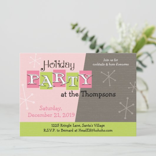 KUSTOMIZE IT - Atomare Retro-Feiertage Einladung (Stehend Vorderseite)