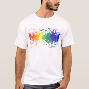 KUSTOMIZE RAINBODEN PAINT SPLASH TROPFEN GAY PRIDE T-Shirt