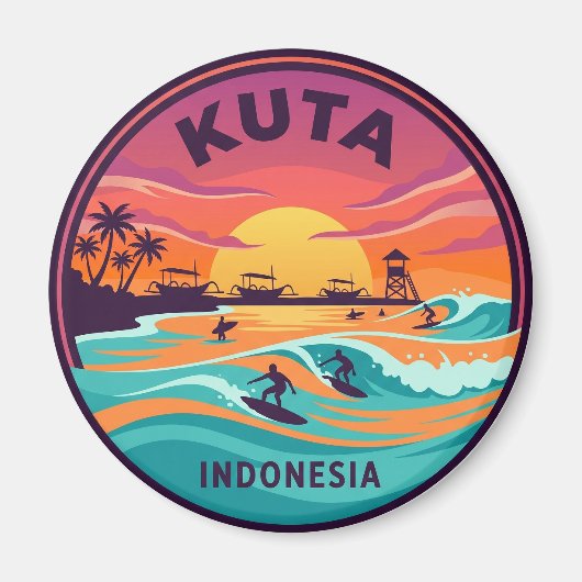 Kuta Beach Indonesien Magnet (Vorne)