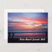Kuta Beach Sunset, Bali Indonesien Postkarte (Vorne/Hinten)