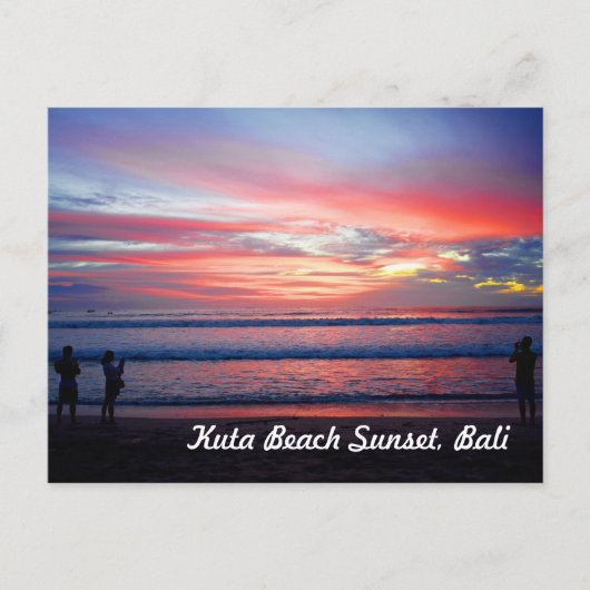 Kuta Beach Sunset, Bali Indonesien Postkarte (Vorderseite)