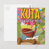 Kuta Indonesia Reiseplakat Postkarte (Vorne/Hinten)