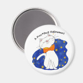 Kute Kitty Cat Starry Night Halloween Magnet (Vorderseite/Rückseite)