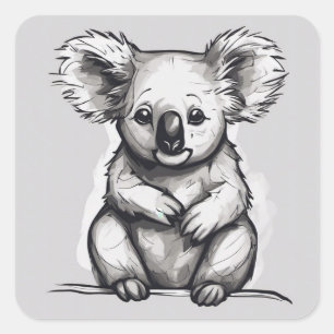 Kute Koala Quadratischer Aufkleber