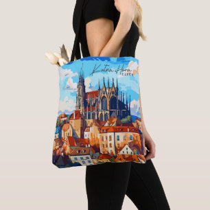 Kutna Hora Tschechische Vintage-Kunst-Reiseillustr Tasche