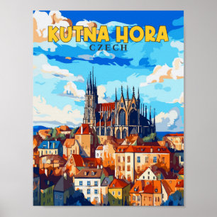 Kutna Hora Tschechische Vintage-Reiseillustration Poster