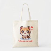 Kutness Overload Kawaii Anim Cat Tote Bag