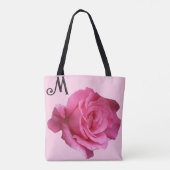 Kutomizierbare M Monogramm hübsch rosa Rosa bläser Tasche (Rückseite)