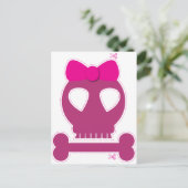 KUTOUT! Rosa Schädelmädchen Postkarte (Stehend Vorderseite)
