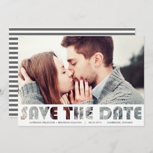 KUTOUT-TYPOGRAPHIE ANKÜNDIGUNG DATUM FREIHALTEN (Vorne/Hinten)