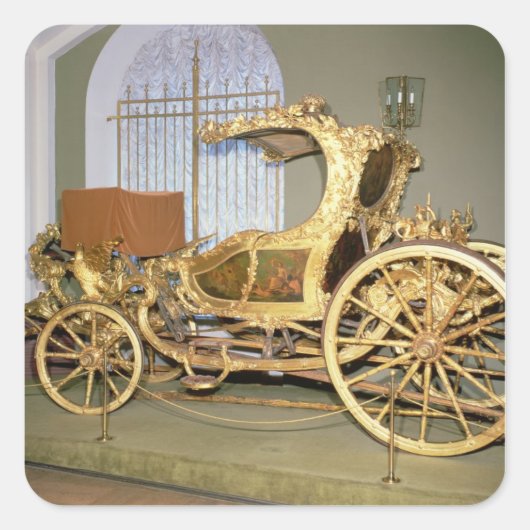 Kutsche der Kaiserin Catherine II Quadratischer Aufkleber (Vorderseite)