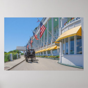 Kutsche, Grand Hotel, Mackinac Island, Michigan Poster