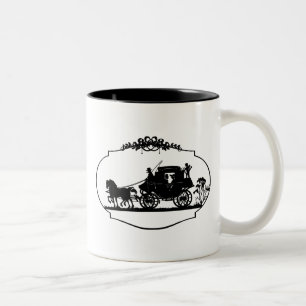 Kutschenfahrt mit Cupid Bekleidung und Geschenken Zweifarbige Tasse