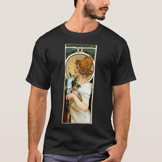 Kutschenhändler -Alphonse Mucha -Art Nouveau Much T-Shirt (Vorderseite)