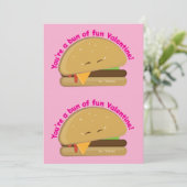 Kuttable Cheeseburger Kid's Valentine Day Card Dankeskarte (Stehend Vorderseite)