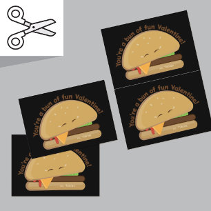 Kuttable Cheeseburger Kid's Valentine Day Card Dankeskarte