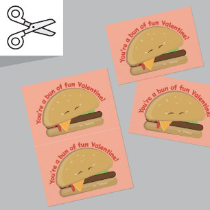 Kuttable Cheeseburger Kid's Valentine Day Card Dankeskarte