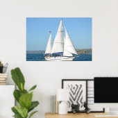 Kutter im Vollsegel Poster (Heimbüro)