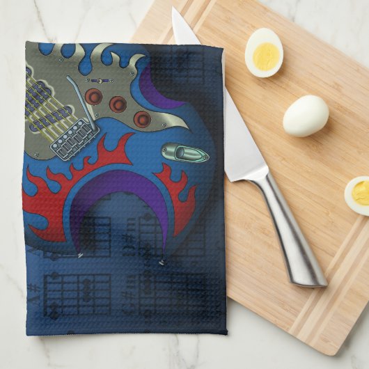 KuuMa Guitar 02 (B) Geschirrtuch (Viertel Falte)