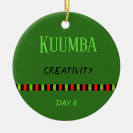 Kuumba - Kwanzaa Tag 6 Grün Keramik Ornament