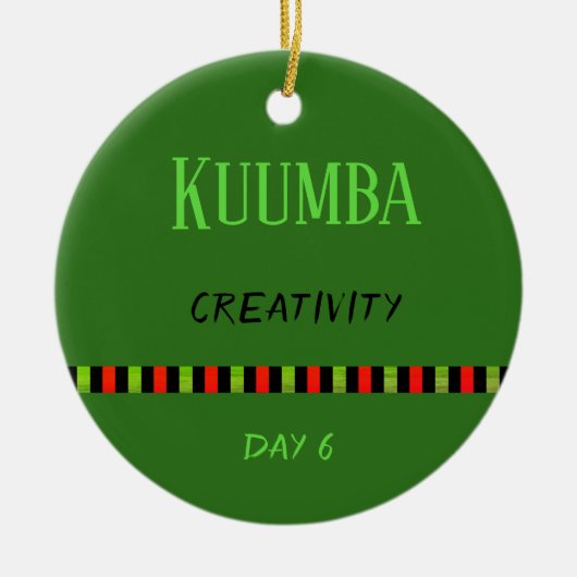 Kuumba - Kwanzaa Tag 6 Grün Keramik Ornament (Vorne)