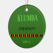 Kuumba - Kwanzaa Tag 6 Grün Keramik Ornament (Links)