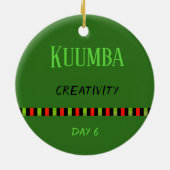 Kuumba - Kwanzaa Tag 6 Grün Keramik Ornament (Hinten)