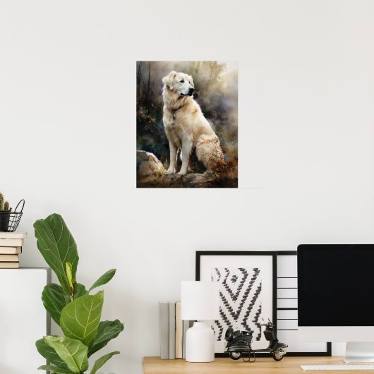 Kuvasz Dog Art Print Poster (Heimbüro)