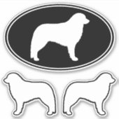 Kuvasz Dog Breed Silhouetten Vinyl Sticker Set (Vorderseite)