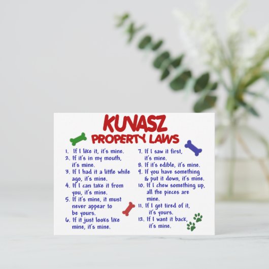 KUVASZ-Eigenschaftengesetze 2 Postkarte (Stehend Vorderseite)