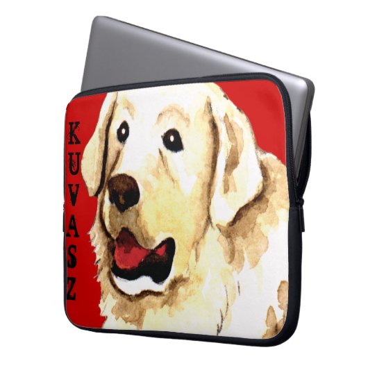 Kuvasz Farbblock Laptopschutzhülle (Vorderseite Links)