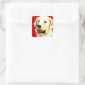 Kuvasz Farbblock Quadratischer Aufkleber (Tasche)