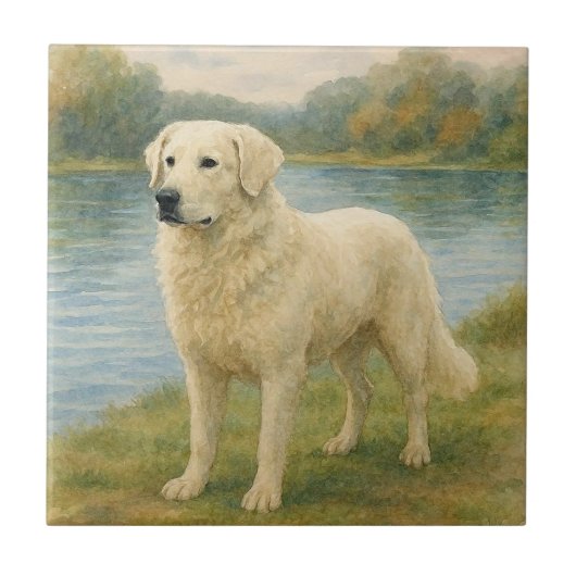 Kuvasz Fliese (Vorderseite)